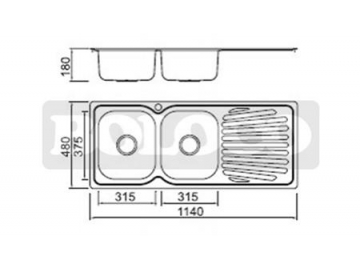 BL-839 Satin Finish Double Bowl Stainless Steel Kitchen Sink