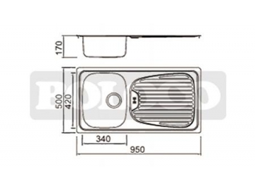 BL-880 Single Bowl Stainless Steel Drainboard Kitchen Sink