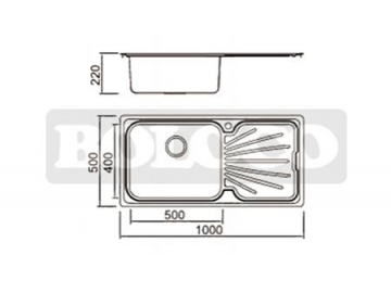 BL-886B Single Bowl Single Drainboard Stainless Steel Kitchen Sink