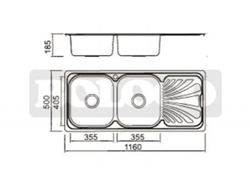 BL-895 Double Bowl Single Drainboard Stainless Steel Kitchen Sink