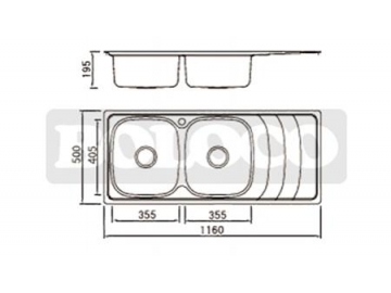 BL-938 Stainless Steel Double Bowl Kitchen Sink with Drainboard