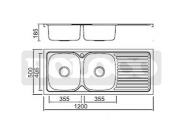 BL-934 Double Bowl Satin Finish Stainless Steel Kitchen Sink