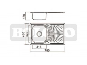 BL-824 Stainless Steel Drainboard Kitchen Sink