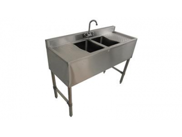 Two Bowl Stainless Steel Bar Sink