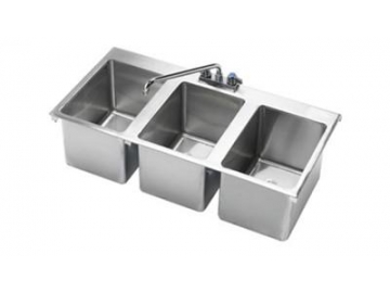 Drop In Triple Bowl Stainless Steel Sink