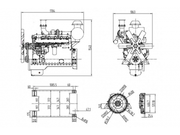 SYG128TAD23 Standy Power 227KW 6-Cylinder Diesel Engine