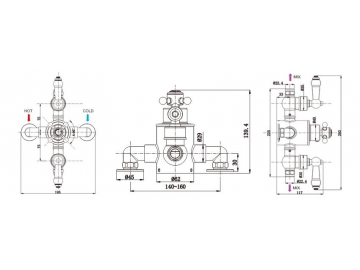 Anti-scald Chrome Thermostatic Mixer Shower Valve