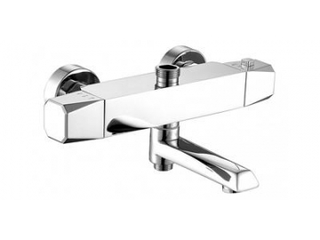 Zinc Alloy Handle Chrome Thermostatic Mixer Shower Valve