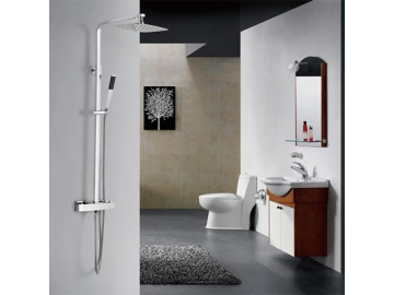 Zinc Alloy Handle Chrome Thermostatic Mixer Shower Valve