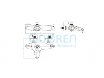 Bathtub Chrome Thermostatic Mixing Valve