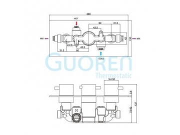 Wall Mount Thermostatic Concealed Shower Valve