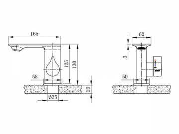 Exposed Basin Mixer, FL7090