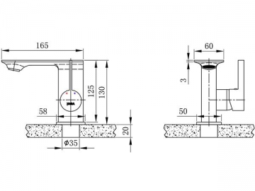 Exposed Basin Mixer, FL7100