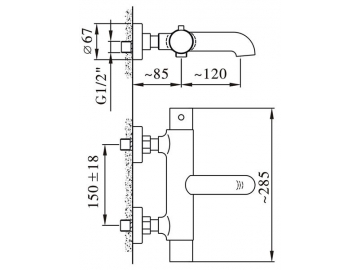 Thermostatic Bath Shower Mixer, FB6262C