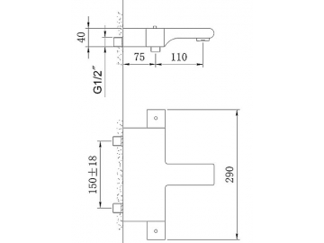 Thermostatic Bath Shower Mixer, HP6702C