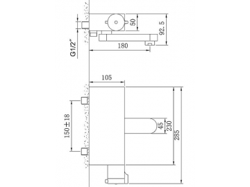 Thermostatic Bath Shower Mixer, HL6902