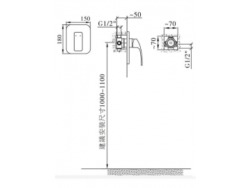 Concealed Shower Mixer, HP6489