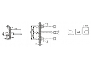 Concealed Basin Mixer, FL6070