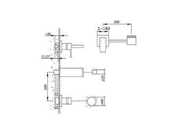 Concealed Basin Mixer, FL6080B