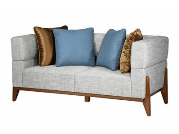 Rubber Wood 2 Seat Fabric Sofa & Couch