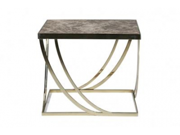 Marble Top Gold Metal Side Table