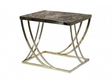 Marble Top Gold Metal Side Table