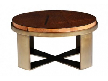 Glass Top Wood Coffee Table