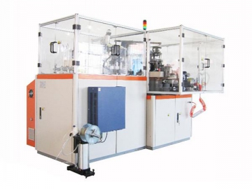 Automatic Paper Container / Food Bucket Forming Machine (Disposable Container Making Machine, making paper bucket and recycled paper containers like paper dinner bowls and cups)