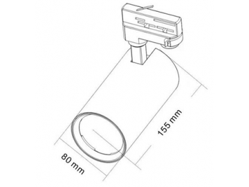 H Series LED Cylinder Track Lighting Head with Built-in Driver, 90-100lm/W