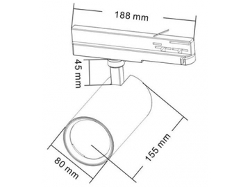 H1 Series LED Track Lighting Head, LED Track Luminaire with Modular Driver Track Adapter