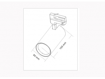 H2 Series LED Track Lighting Head with Straight Tube and Built-in Driver