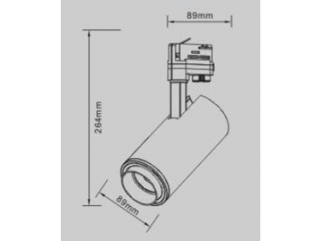 P Series LED Track Lighting Head, 10°~60° Beam Angle Adjustable