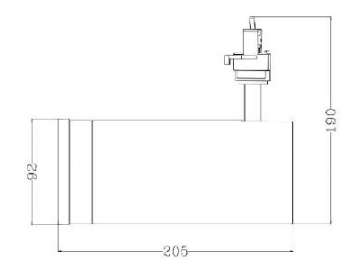 R Series LED Track Lighting Head, Zoomable Beam Angle from 15°to 60°