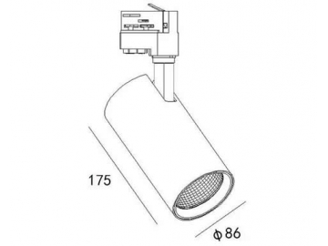 (C Series) LED Cylinder Track Head with Built-in Drive