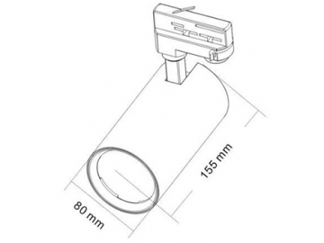 D Series LED Track Lighting Head, LED Track Luminaire with Built-in Drive