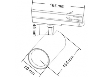 D1 Series LED Track Lighting Head, LED Track Luminaire with Modular Drive Track Adapter