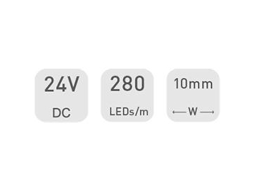 D6280L 24V 10mm  Indoor Flexible LED Light Strip