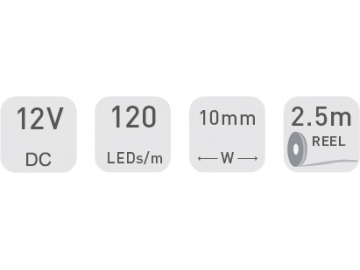 D7120 12V 10mm  Indoor LED Light Strip