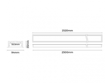 LE9435  Linear Recessed Ceiling Lighting Fixture