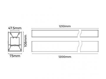 LH70  Indoor General Lighting Fixture, LED Strip Light Aluminum Profile