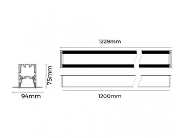 LR50  Indoor LED Ceiling Light Fixture, LED Strip Light Aluminum Profile