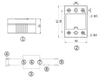 NNG3E-1/032F-38 DC-AC 10A-120A Single Phase Solid State Relay