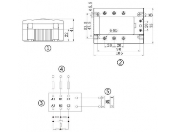 NNG3E-3/032F-38 DC-AC 10A-120A Three Phase Solid State Relay