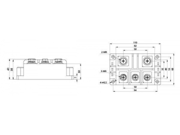 MDS 300A-600A Three Phase Diode Module