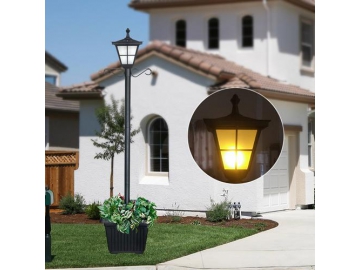 Outdoor Landscaping Cast Aluminum Planter LED Post Mount Light, ST4214SSP4-A LED Light