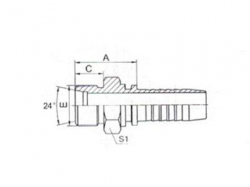 10511 Metric Straight Female 24° Cone Fittings with O Ring, Heavy Duty