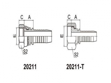 20211 Straight Female Metric Face Seal Fittings