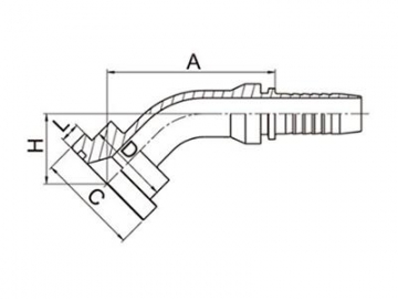 87341 SAE 3000 PSI Flange, 45° Elbow