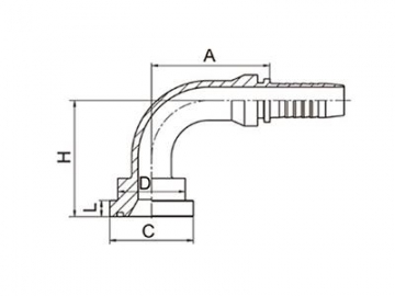 87691 SAE 6000 PSI Flange, 90° Elbow