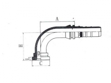 87393 SAE 3000PSI Flange, 90° Elbow